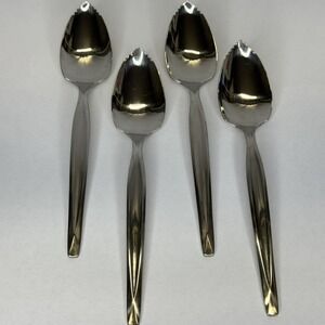 Wm Rogers Mfg INS242 Pattern Stainless Lot of 4 Fruit Spoons USA Nassau Pattern